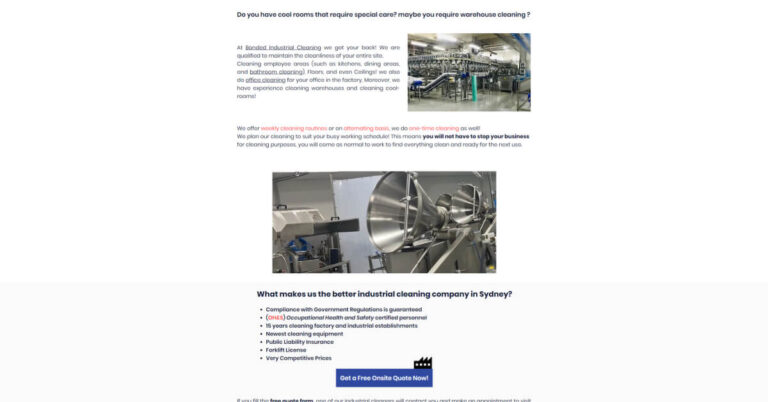 website project industrial cleaning